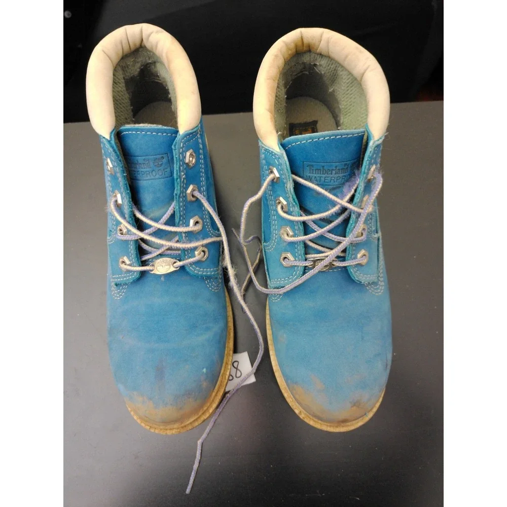 Timberland Waterproof Chukka Boots Mens 9 Blue Leather Rugged Streetwear 22388